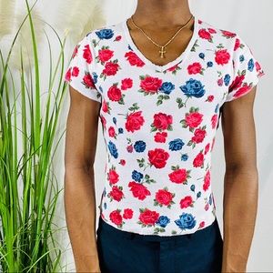 Floral V Neck Shirt